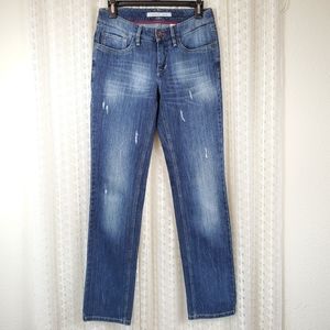 Gardeur Denim Distressed Straight Leg Dark Wash Jeans Size 6 UK